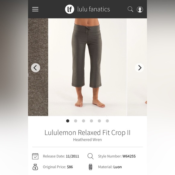 ❤️SOLD❤️Lululemon Relaxed Fit Crop 11 in Heathered Wren Pant - Picture 9 of 10